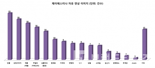 ▲그래프: 브랜딩그룹(제이에스티나 자유 연상 이미지)