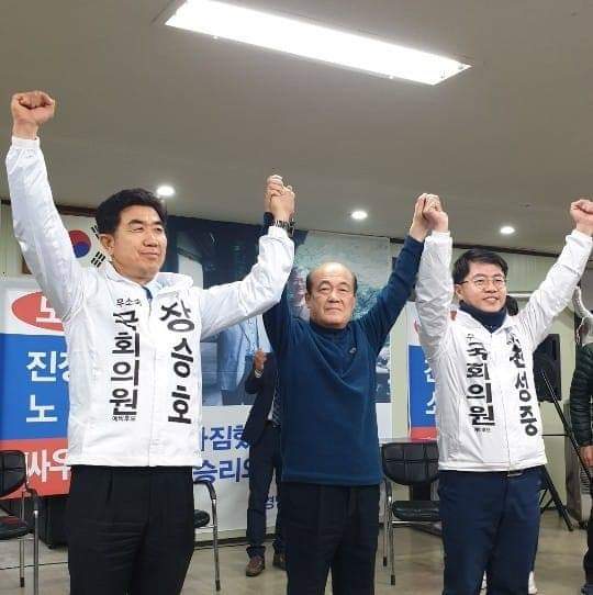 내일(17일, 화) 무소속 후보 연대 기자회견을 하기로 한 장승호(왼쪽), 조일현(가운데), 권성중 무소속 국회의원 예비후보/사진출처=장승호 무소속 예비후보 SNS 갈무리