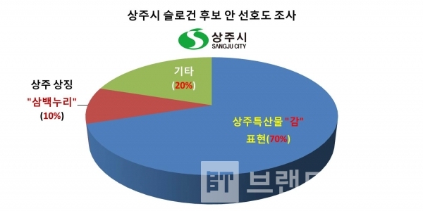 상주시의 새로운 슬로건 후보 안 표현 핵심 단어/자표=상주시/그래프=브랜드타임즈