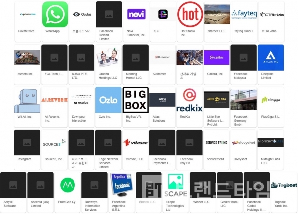 메타 자회사 51개/편집=브랜드타임즈®
