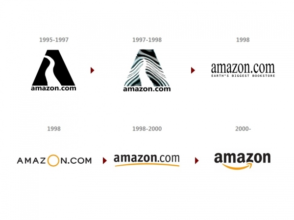 아마존® 브랜드 디자인 변천사/자료=1000logos.net/amazon-logo/편집=브랜드타임즈®