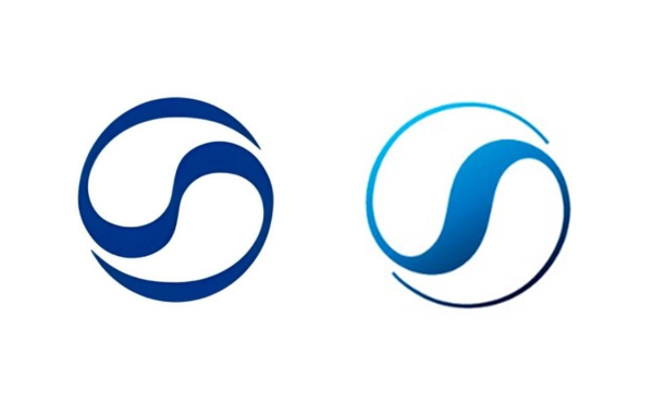 대한항공 새로운 심볼마크(좌측)과 브라질 제약제품산업연합의 신더스파마(Sindusfarma) 심볼마크(우측)/사진=브랜드타임즈®