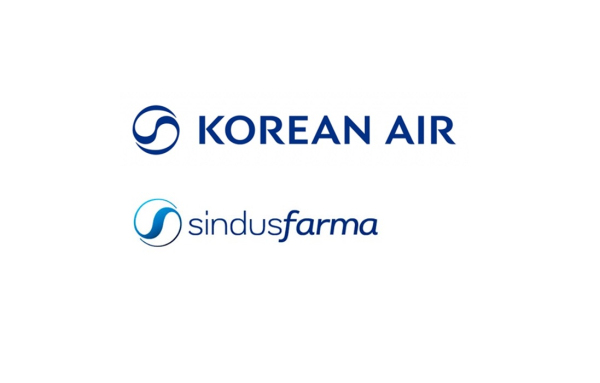 대한항공 새로운 심볼마크(위쪽)과 브라질 제약제품산업연합의 신더스파마(Sindusfarma) 심볼마크(아래쪽)/사진=브랜드타임즈®