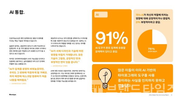 AI가 타이포그래피 업무에 유용한 도구로써 잠재력이 있다고 평가했다/사진=모노타입®